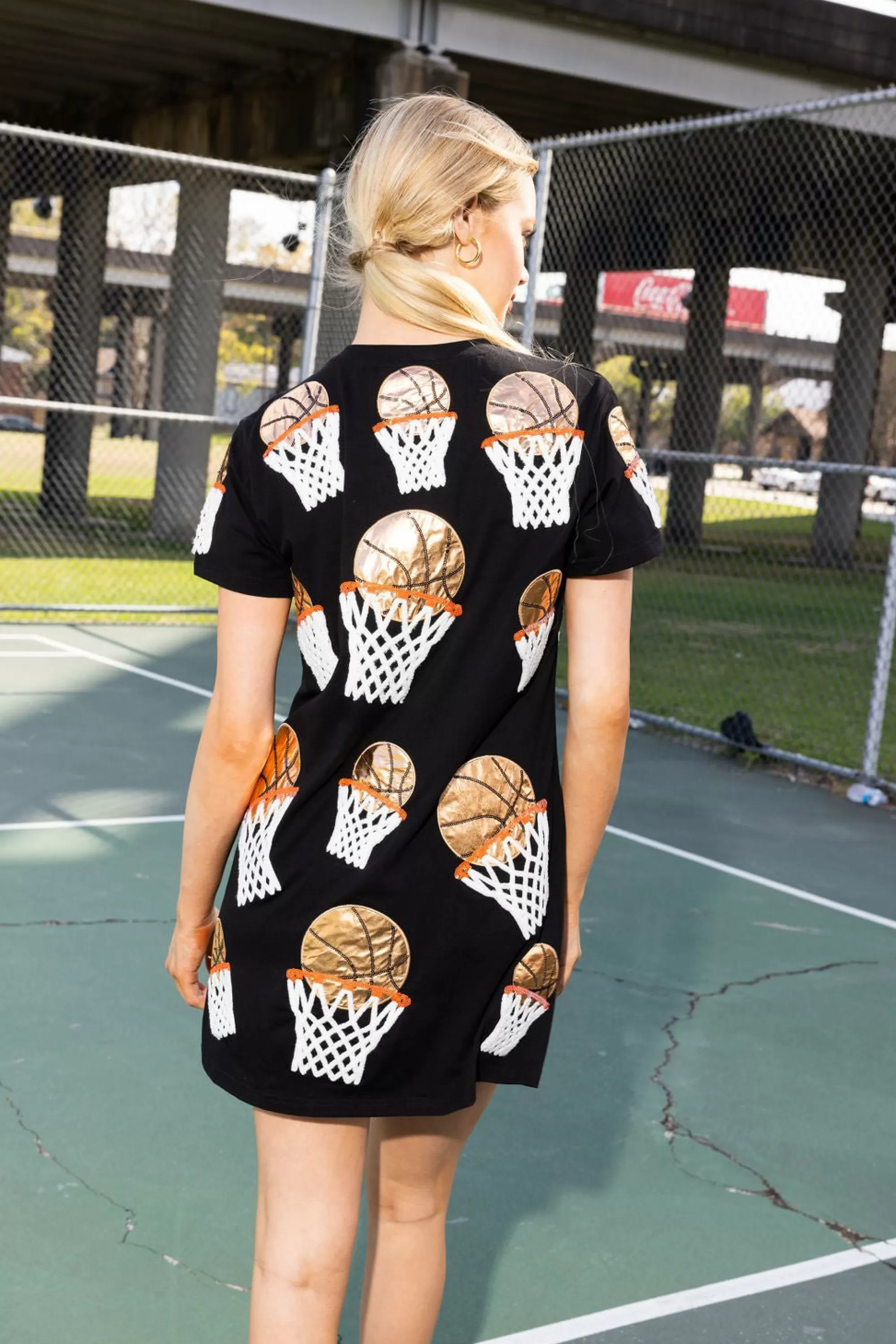 Queen Of Sparkles Basketball Hoop Tee Dress