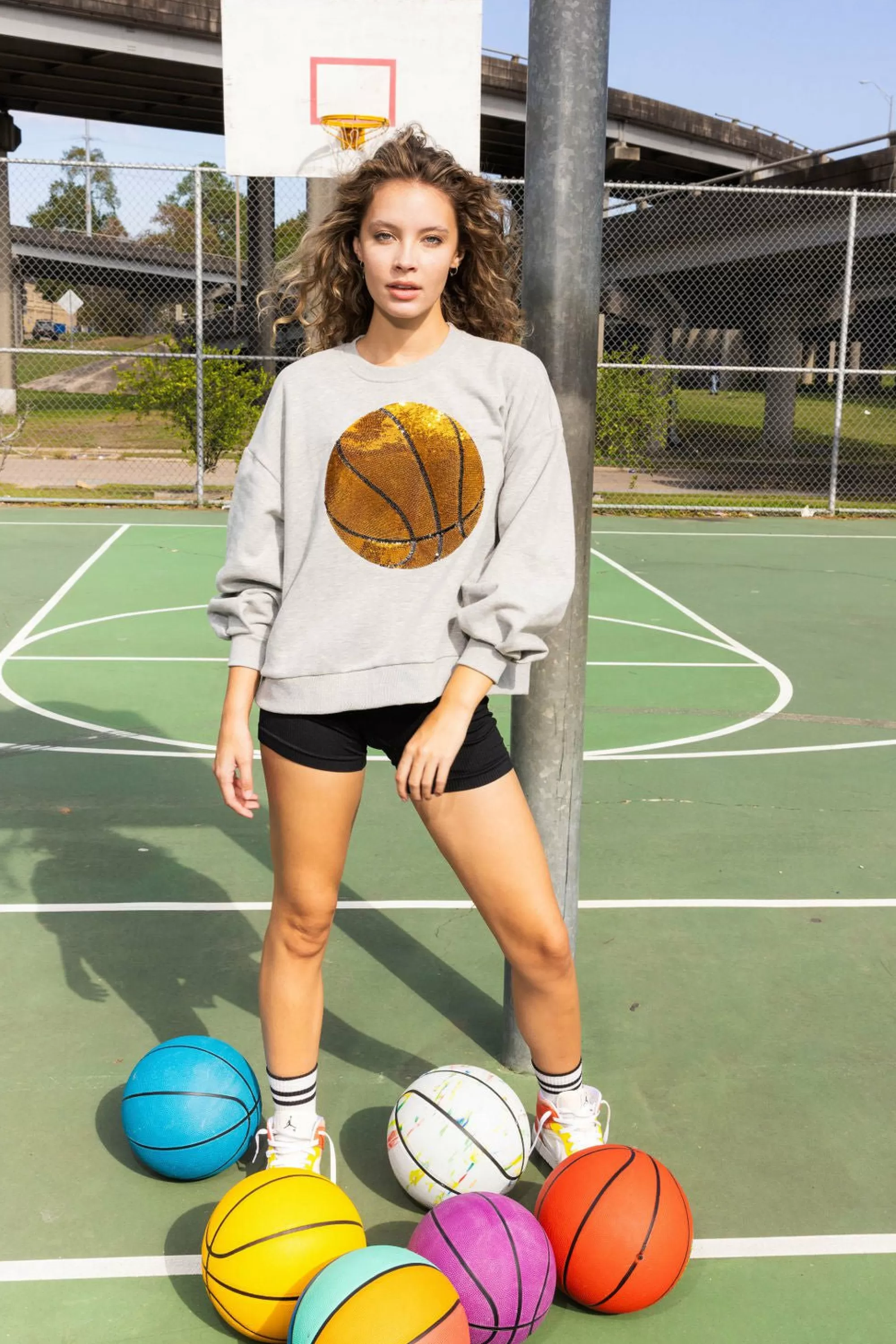 Queen Of Sparkles Basketball Sweatshirt