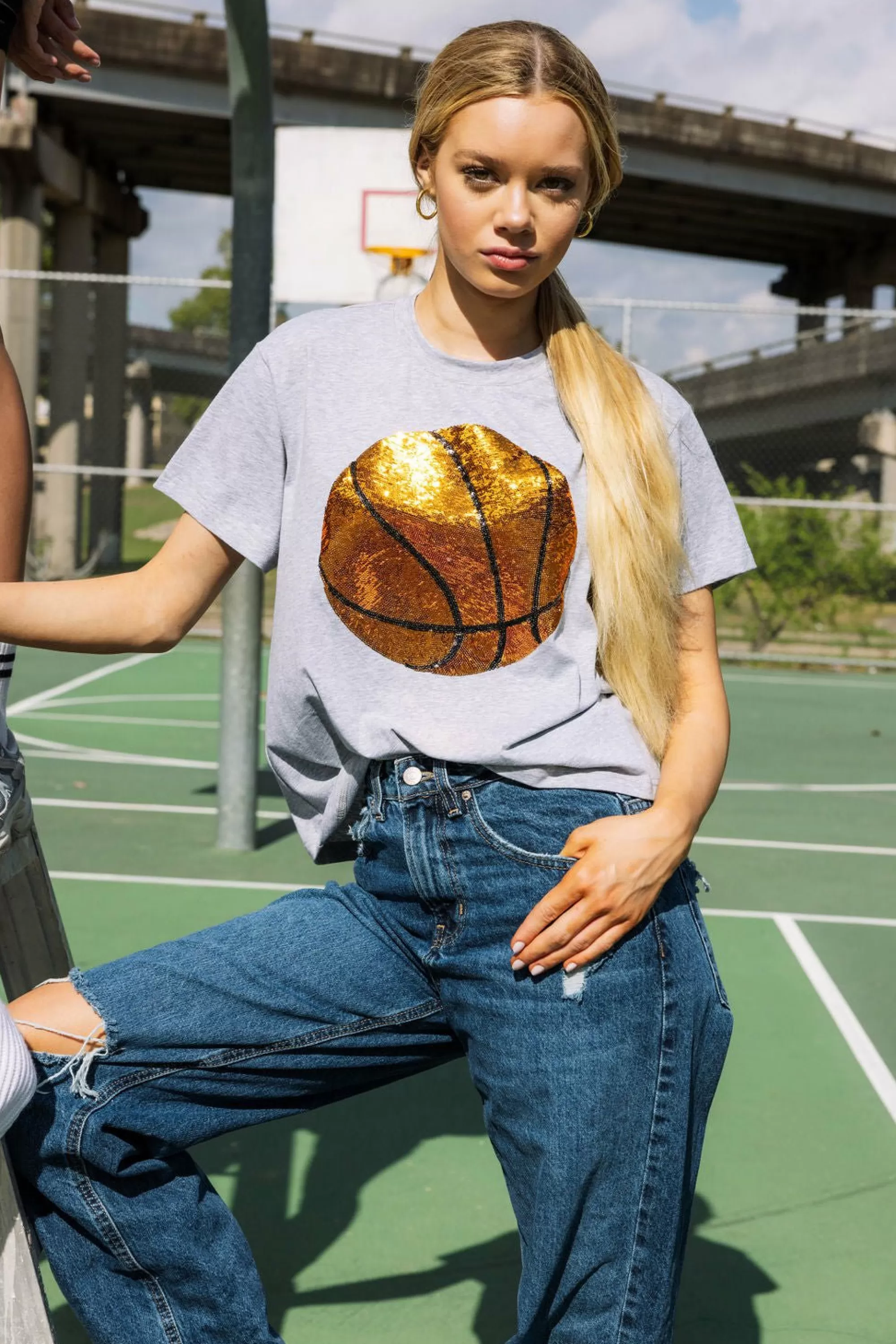 Queen Of Sparkles Basketball Tee