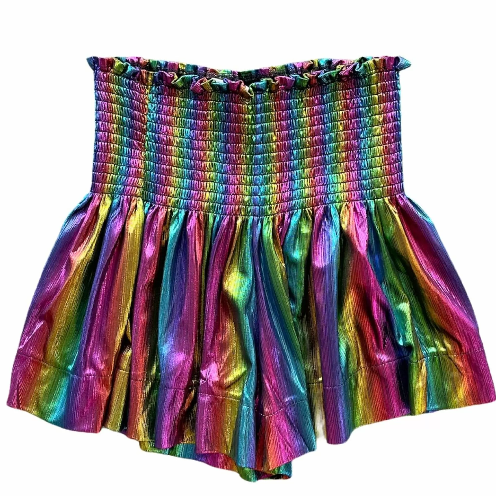 Queen Of Sparkles Black Rainbow Swing Shorts