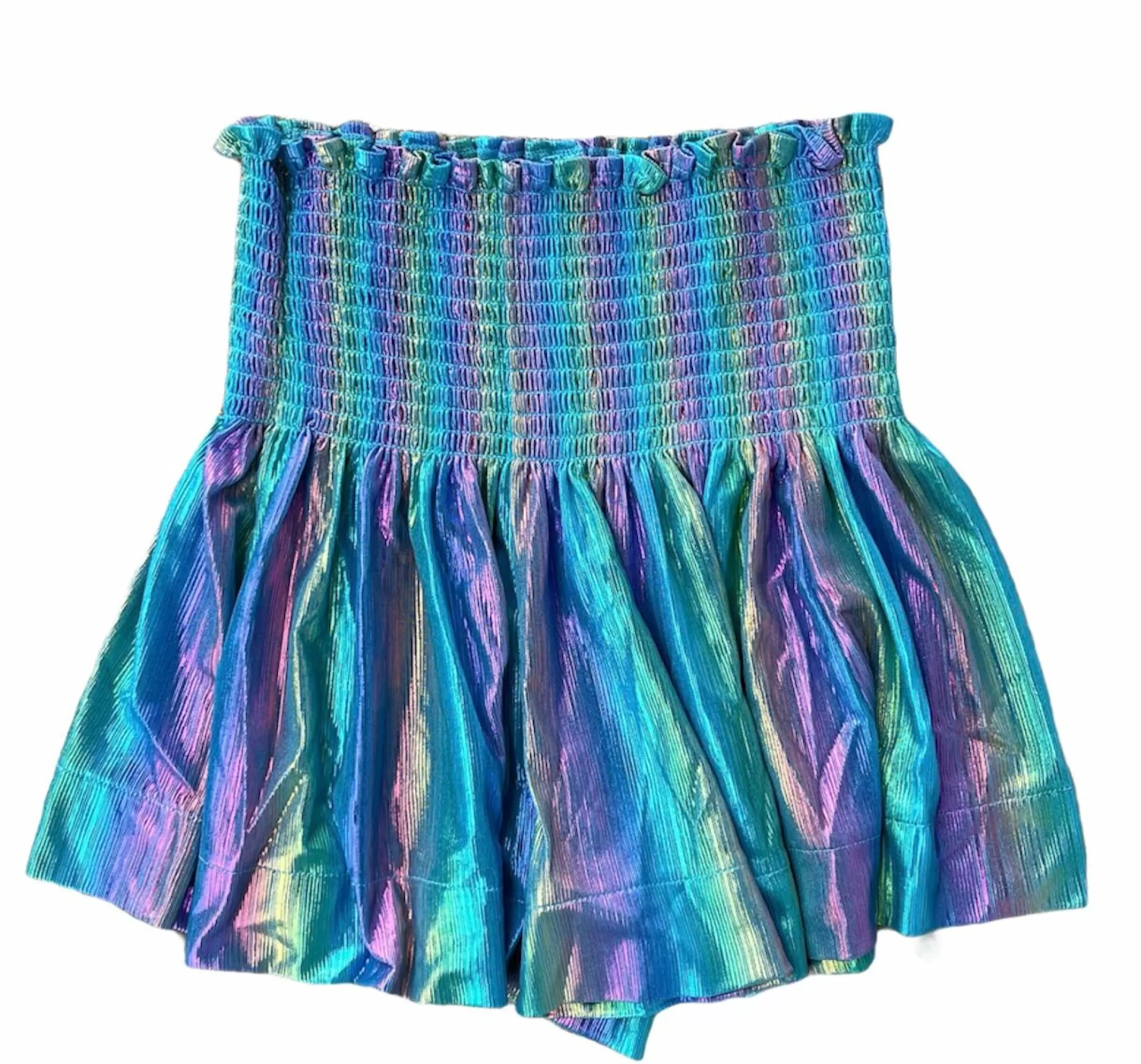 Queen Of Sparkles Blue Rainbow Pebble Swing Shorts