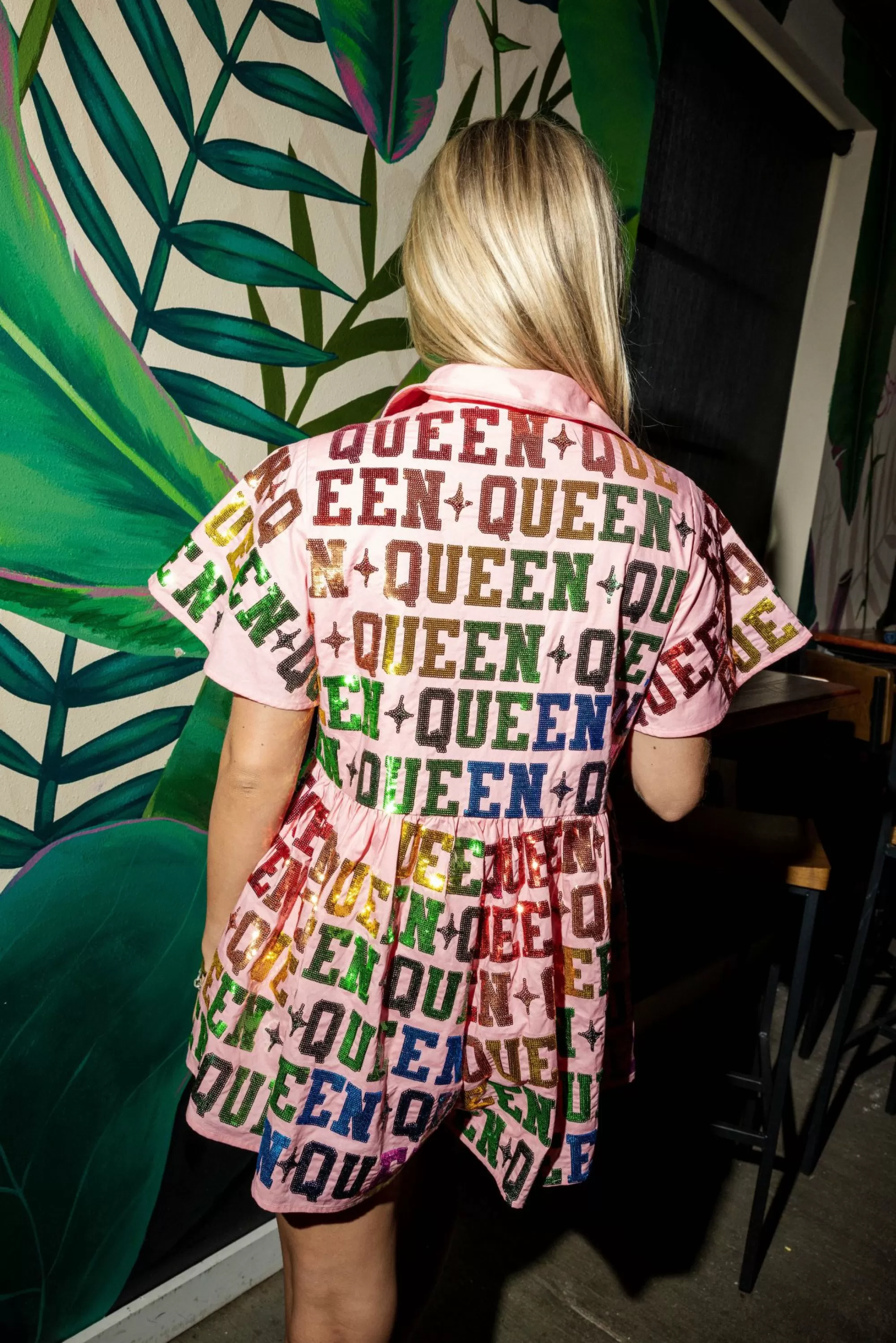 Queen Of Sparkles Collar Rainbow Queen Romper