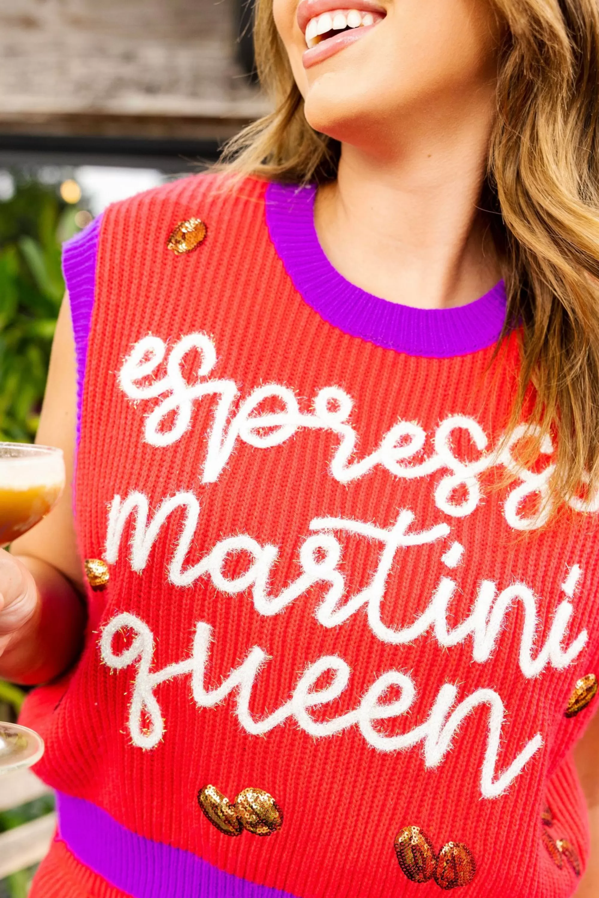 Queen Of Sparkles Espresso Martini Queen Sweater Vest