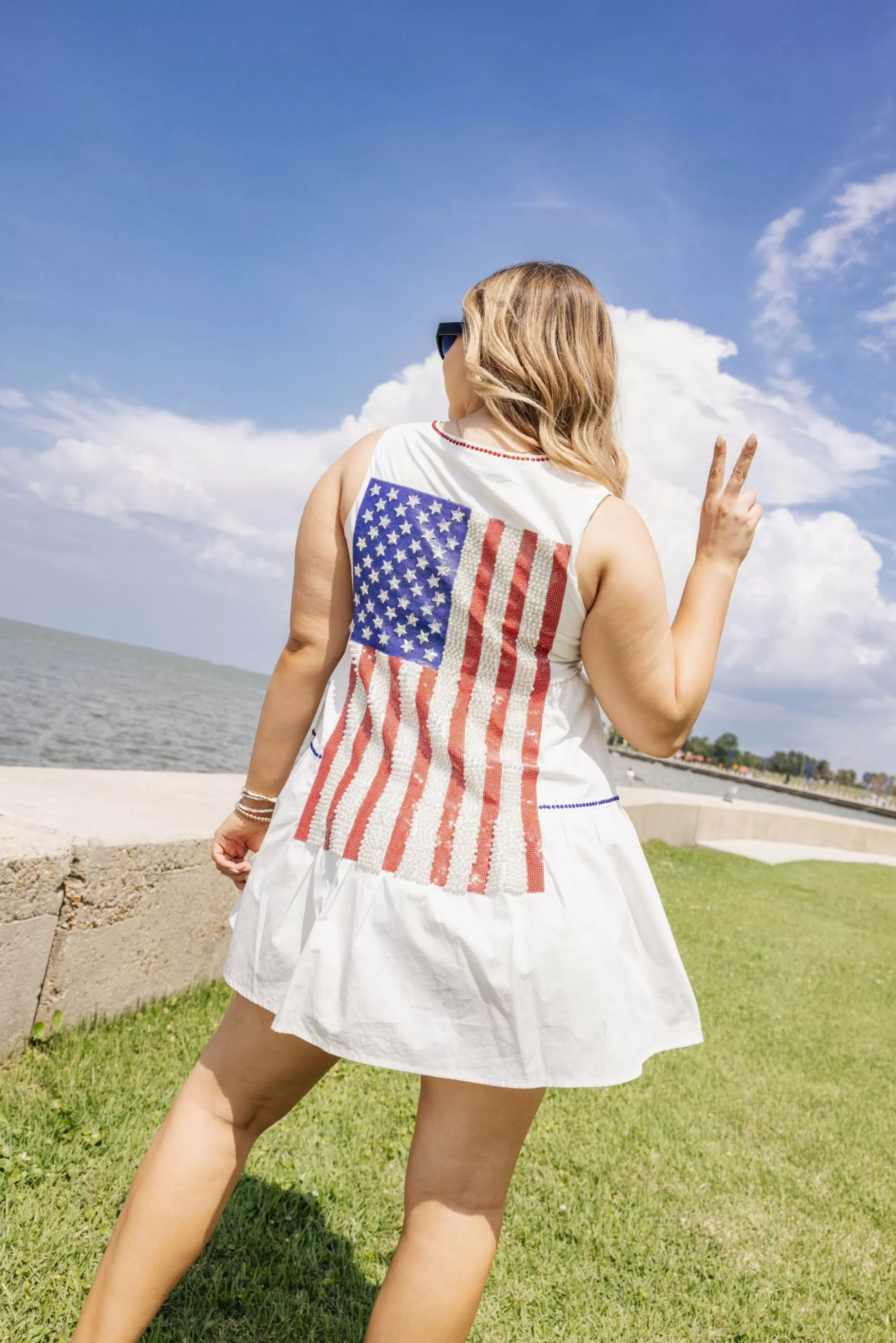 Queen Of Sparkles Flag Back Dress