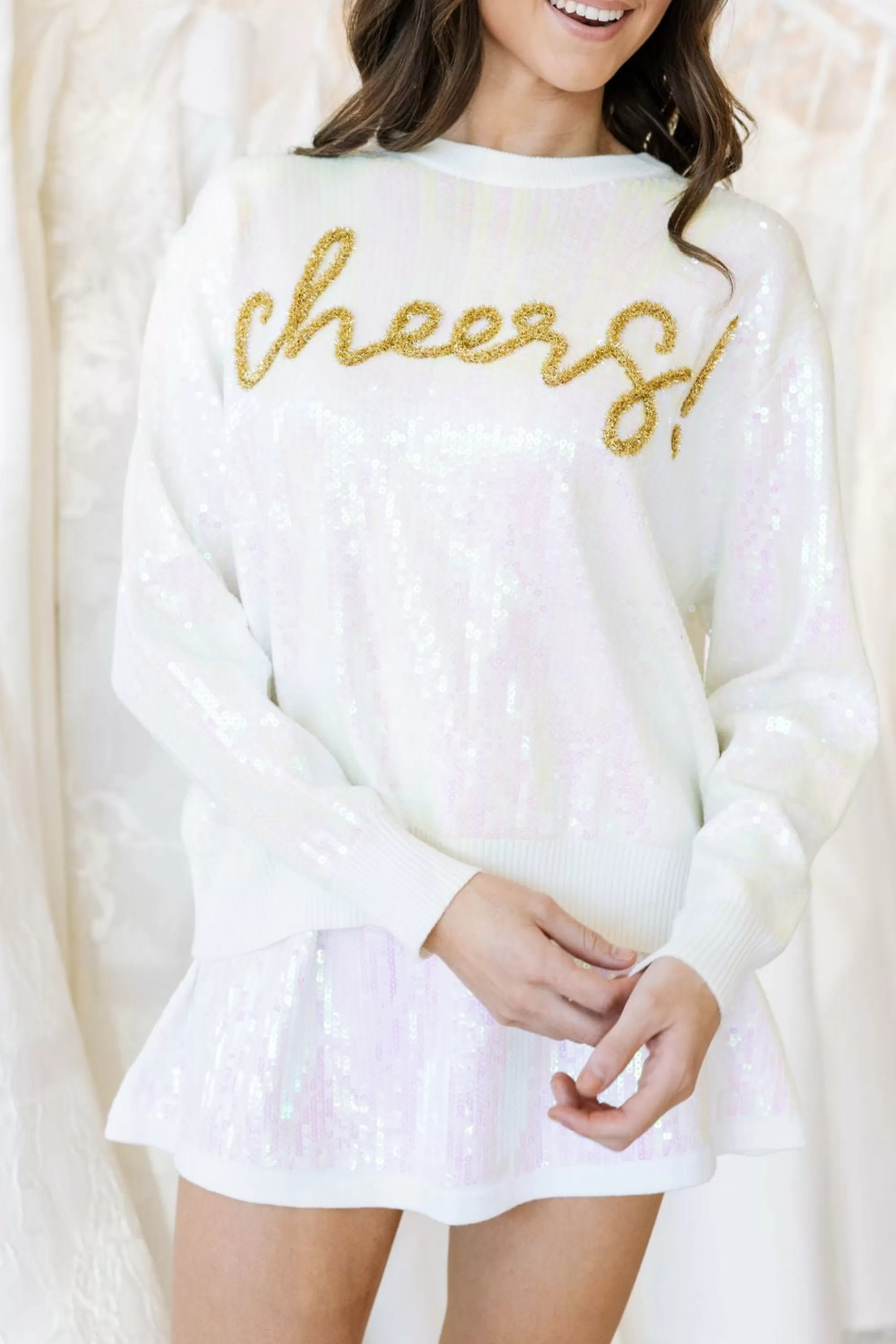 Queen Of Sparkles Full Sequin Cheers Sweater