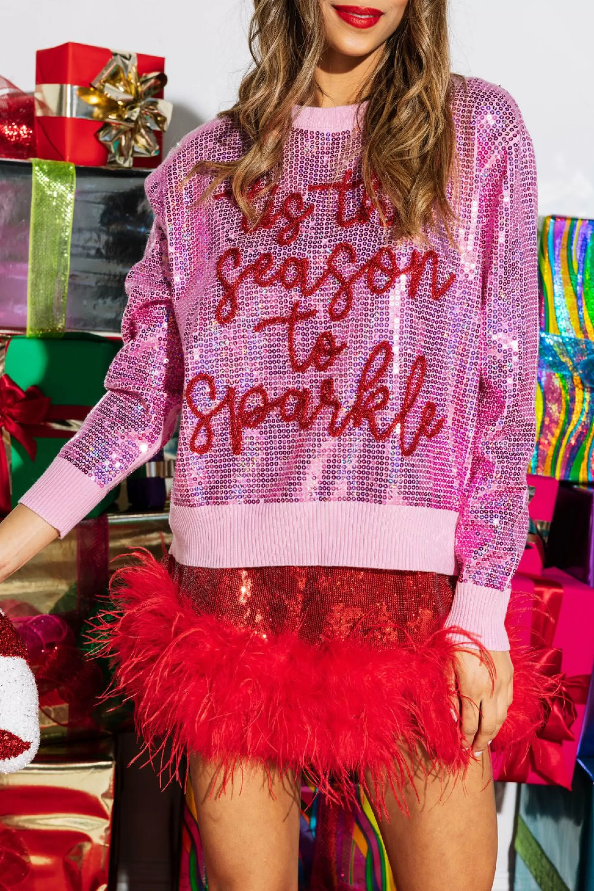 Queen Of Sparkles Full Sequin 'Tis The Season To Sparkle' Sweater