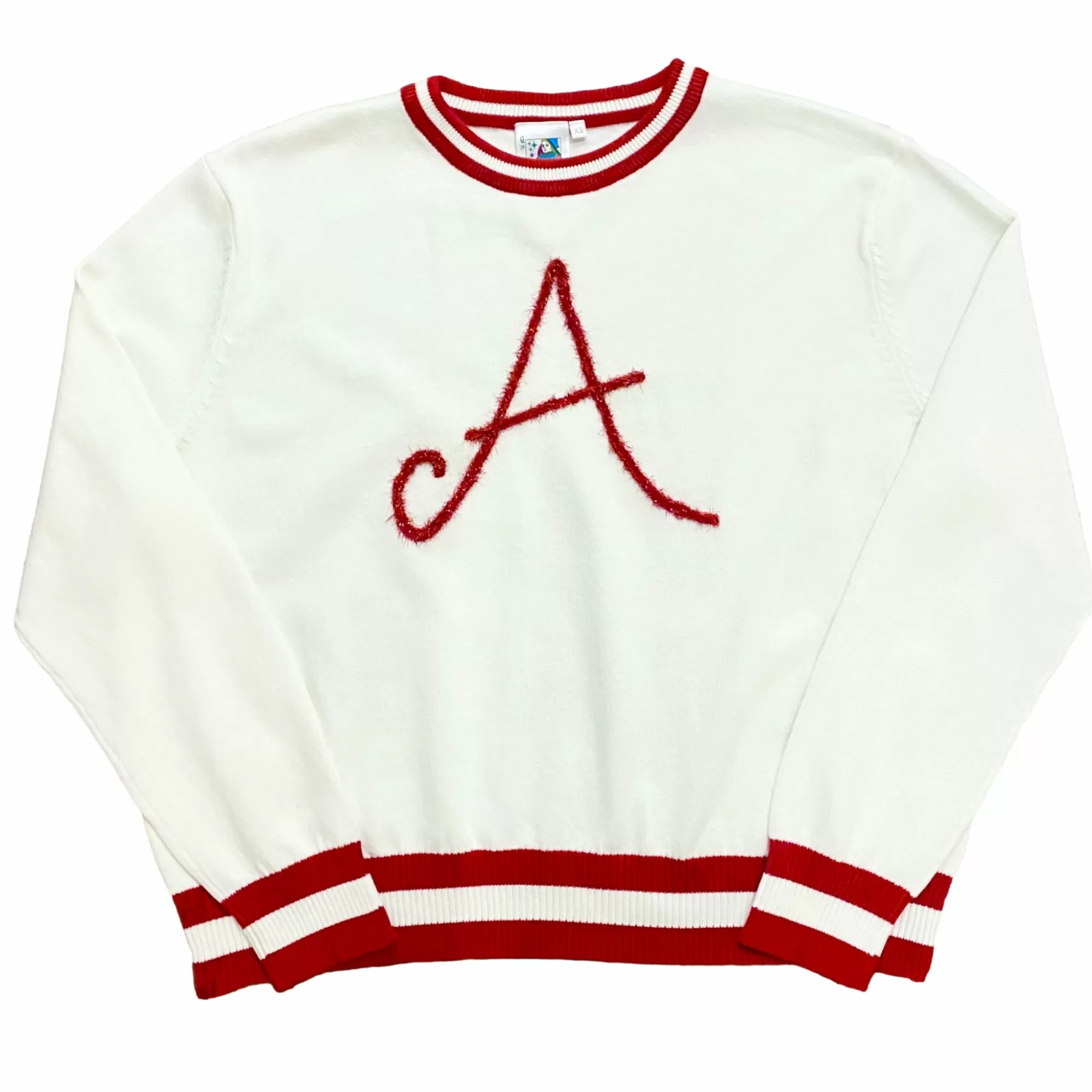 Queen Of Sparkles Glitter Script "A" Ls Sweater