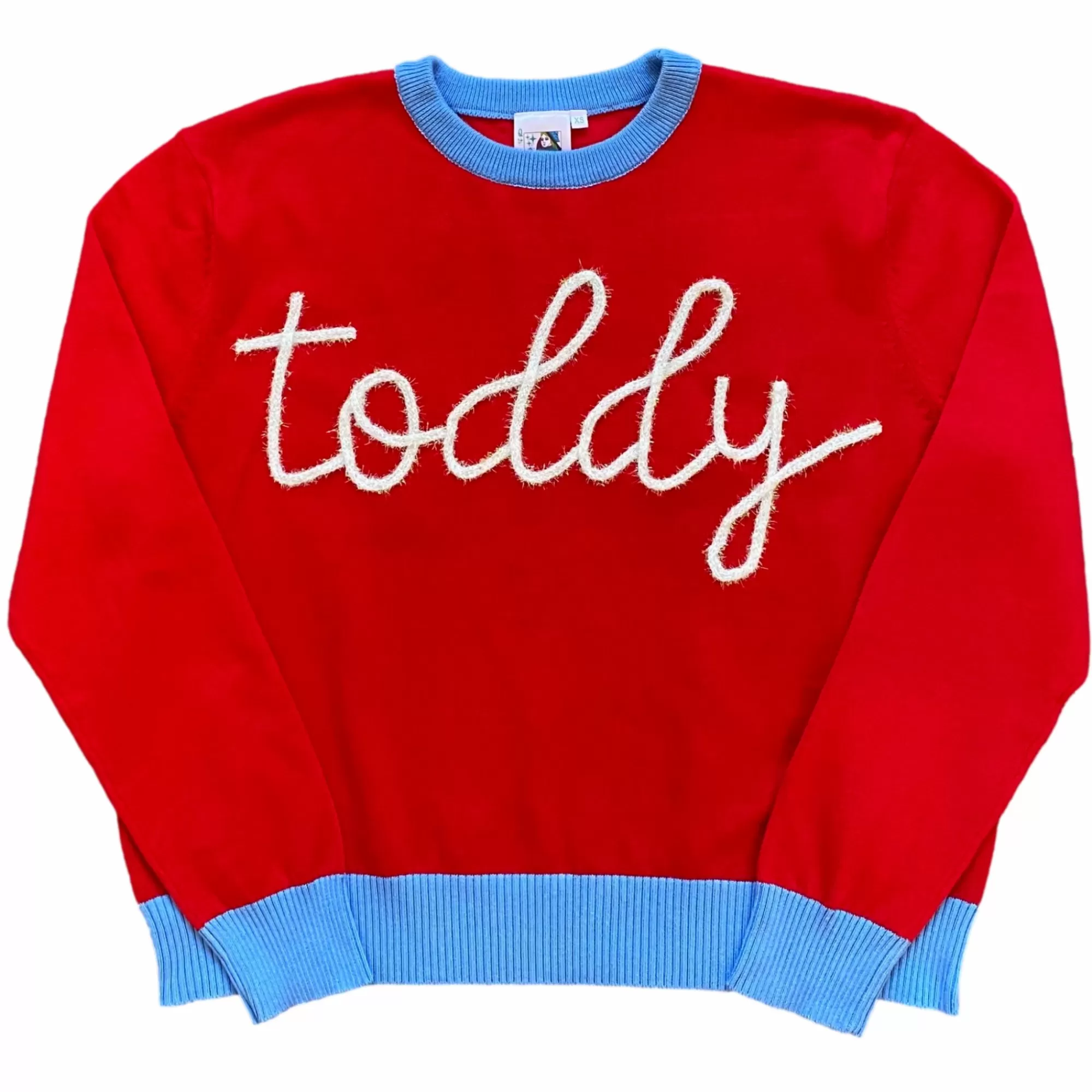 Queen Of Sparkles Glitter Script "Toddy" Long Sleeve Sweater