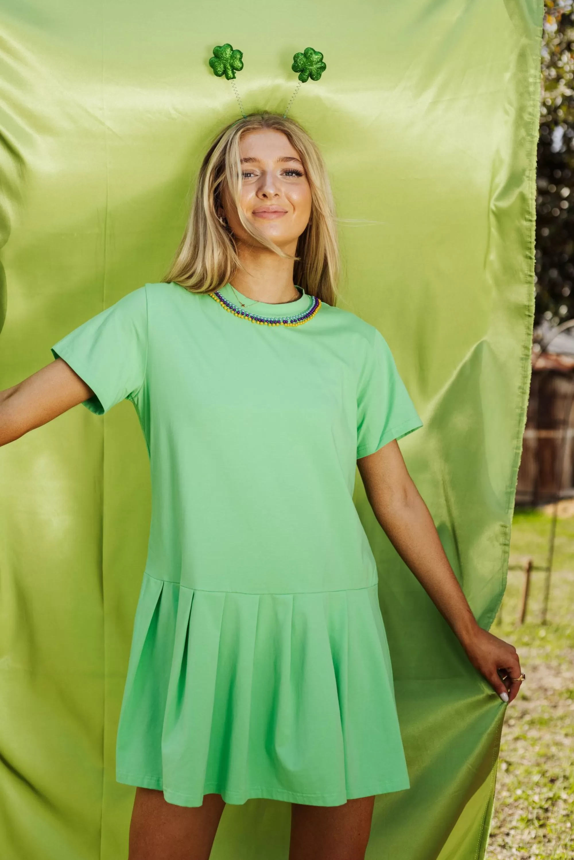 Queen Of Sparkles Green Tee Crown Dress