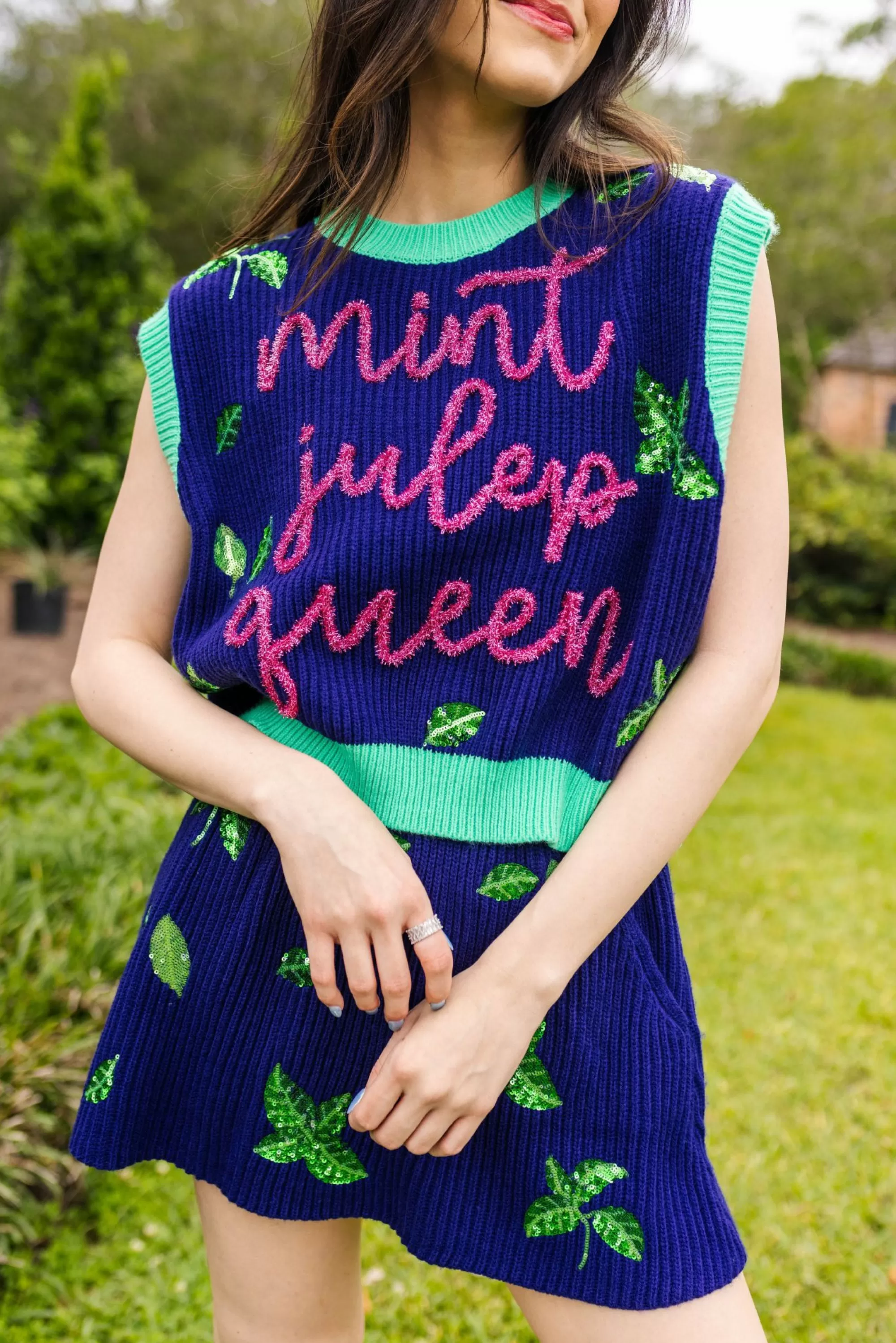 Queen Of Sparkles Mint Julep Queen Sweater Vest