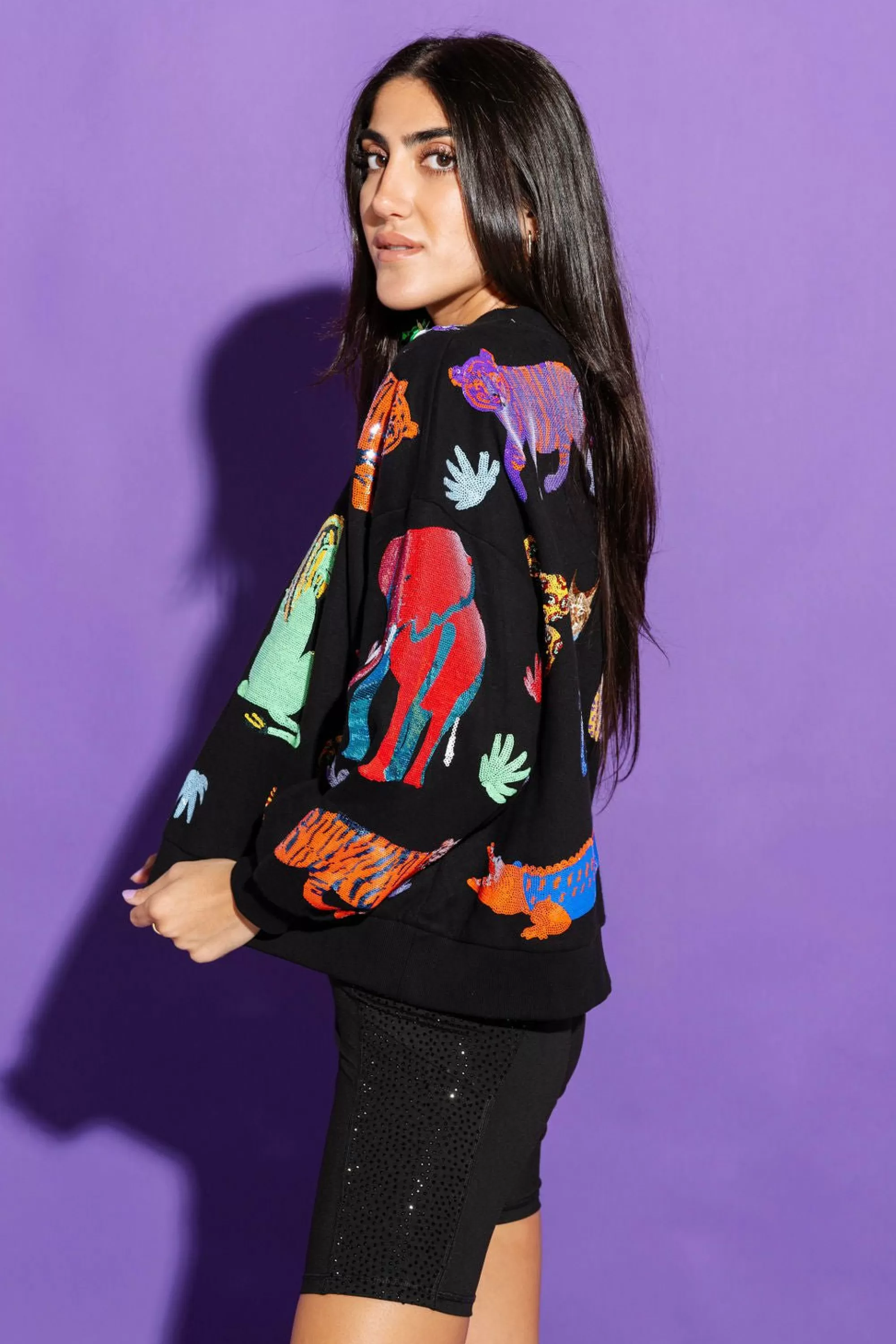 Queen Of Sparkles Multi Animal Sweatshirt