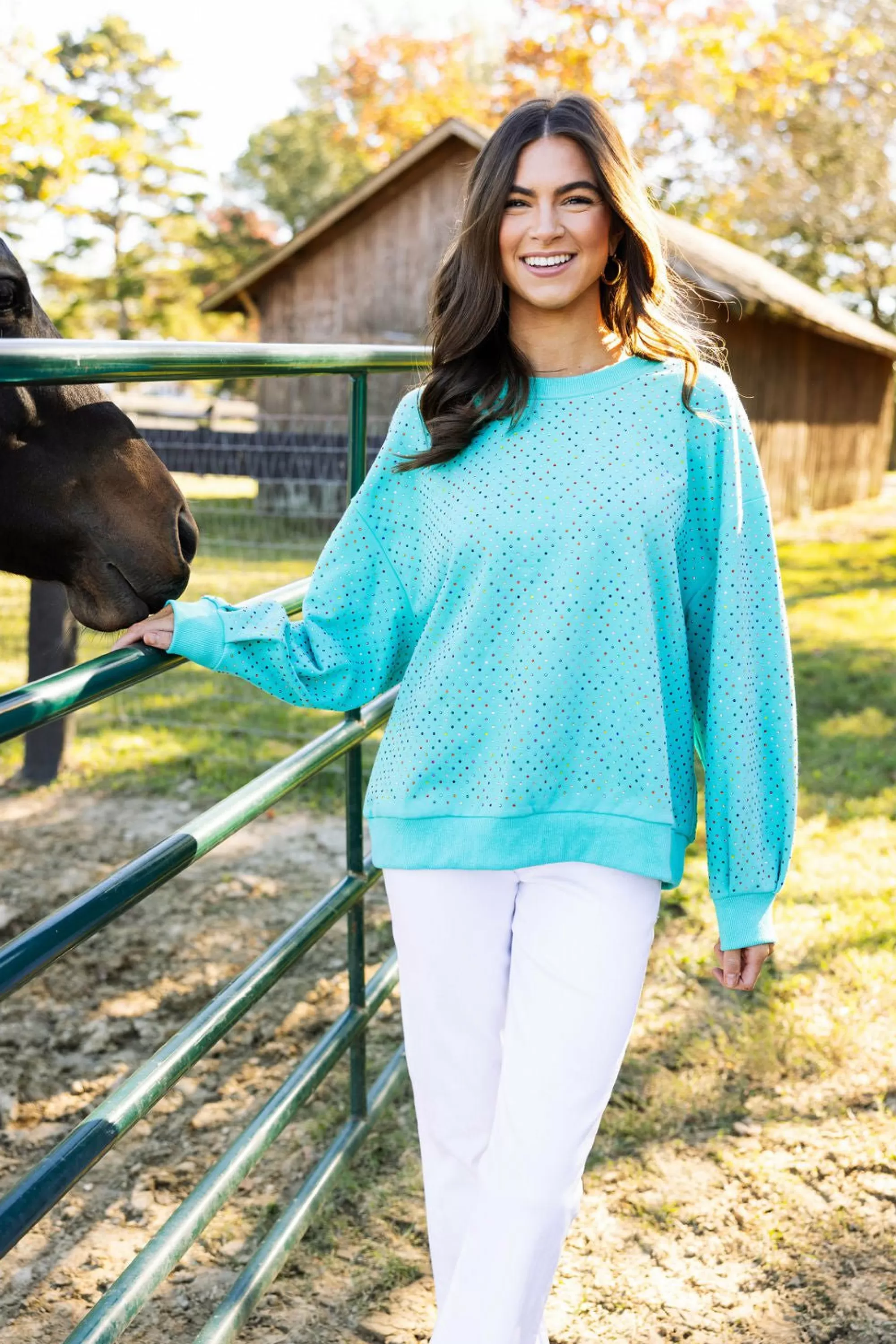 Queen Of Sparkles Multi Rhinestone Sweatshirt