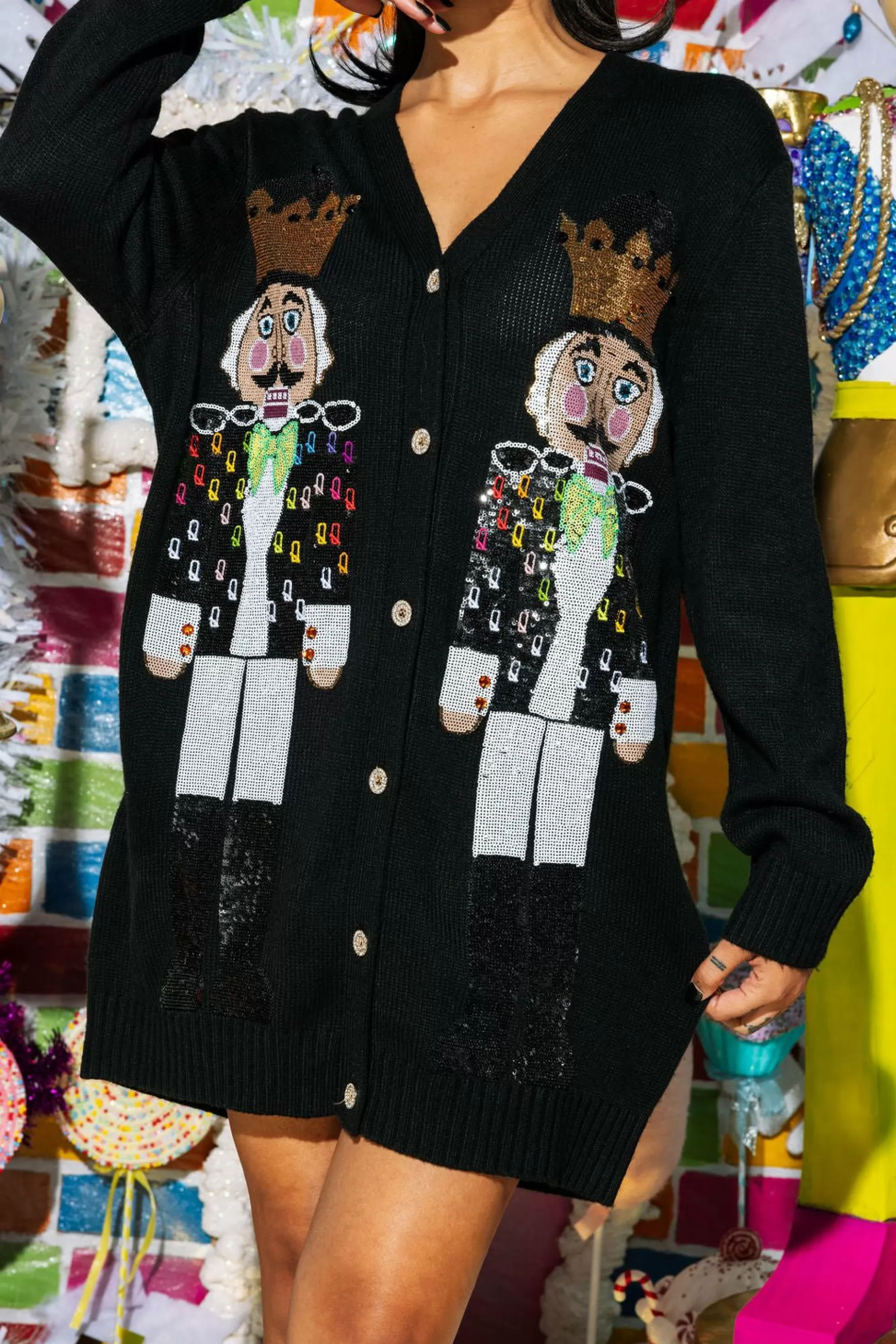 Queen Of Sparkles Nutcracker In Q Logo Blazer Cardigan Dress