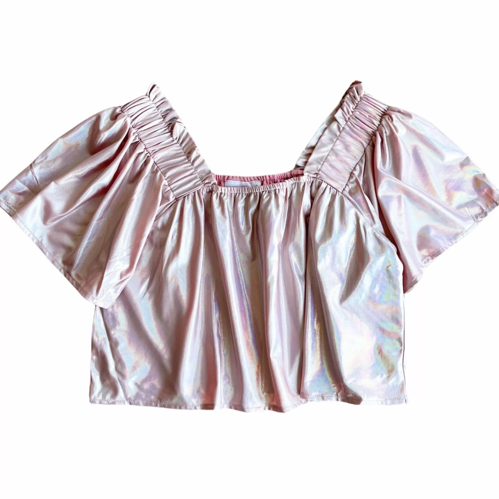 Queen Of Sparkles Pale Graphic Flutter Top