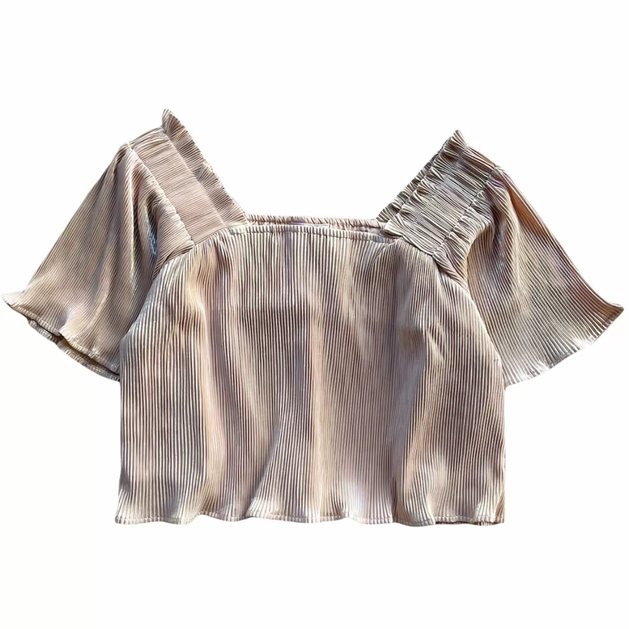 Queen Of Sparkles Pleat Flutter Top