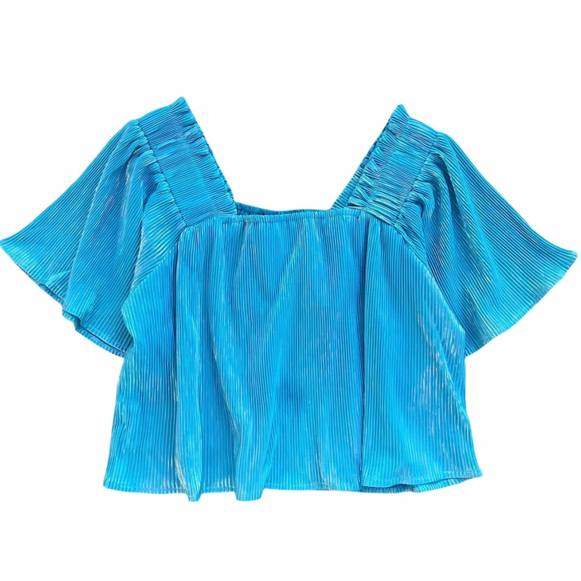 Queen Of Sparkles Pleat Flutter Top