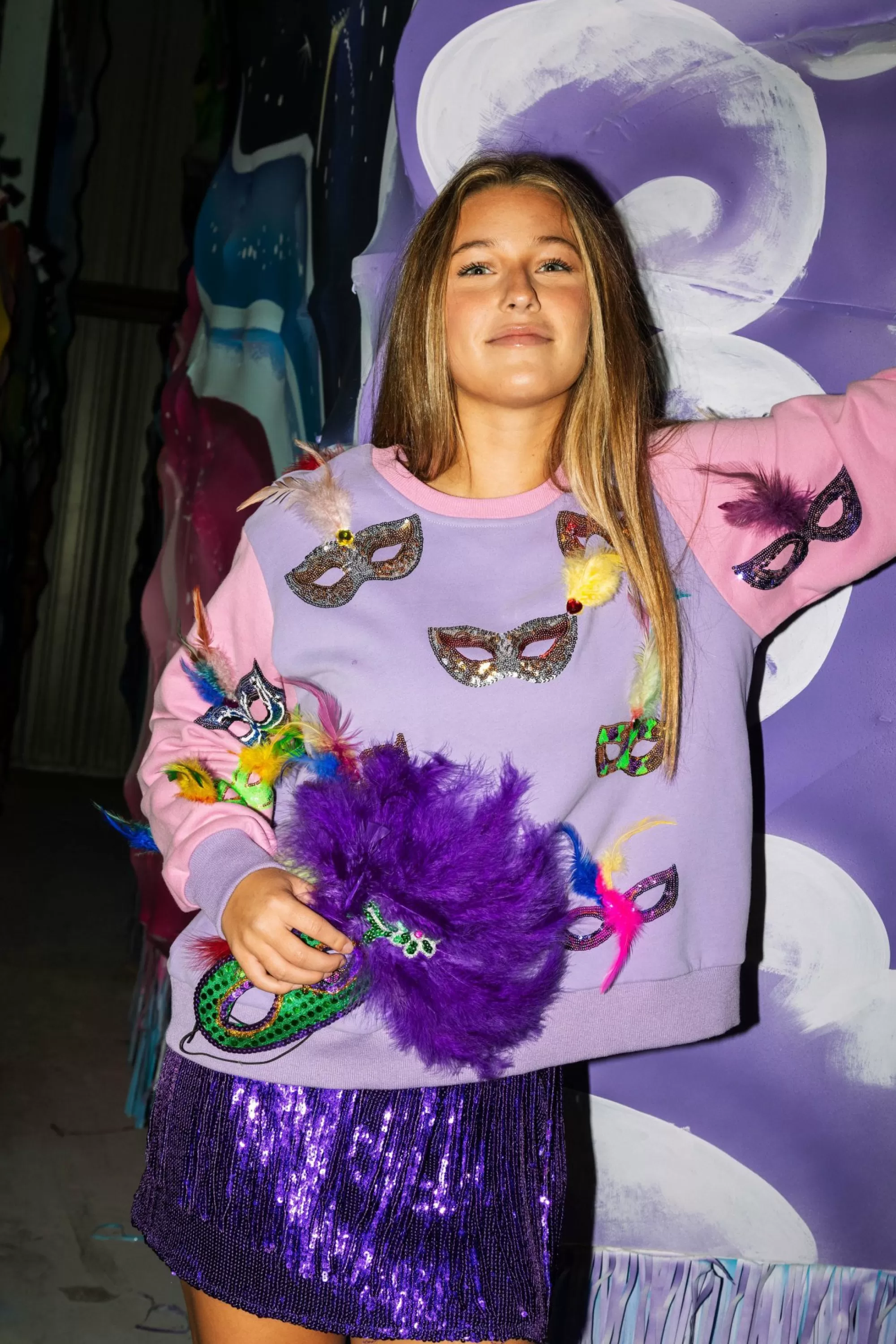 Queen Of Sparkles Purple Fringe Skirt