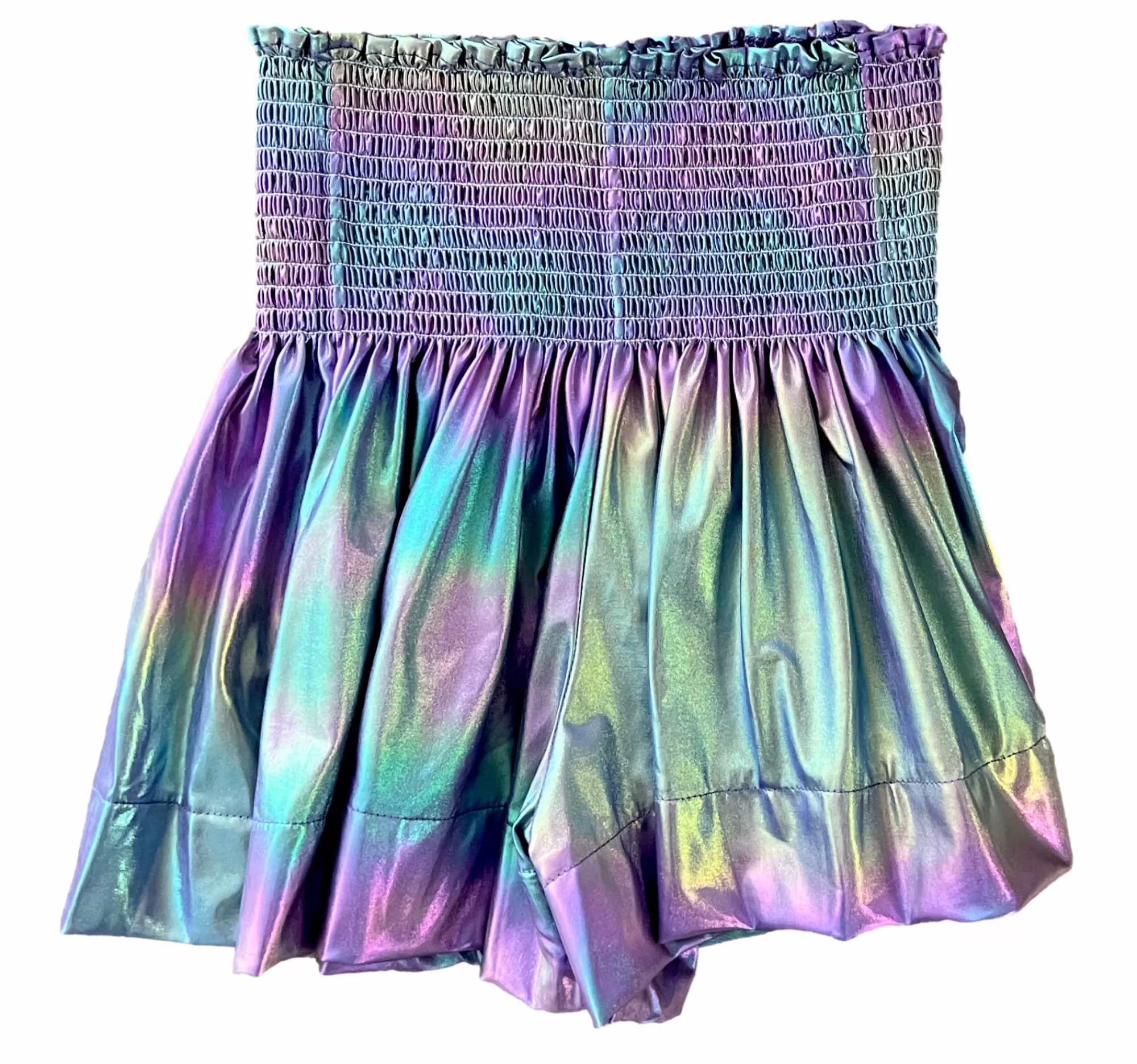 Queen Of Sparkles Purple Iridescent Swing Shorts