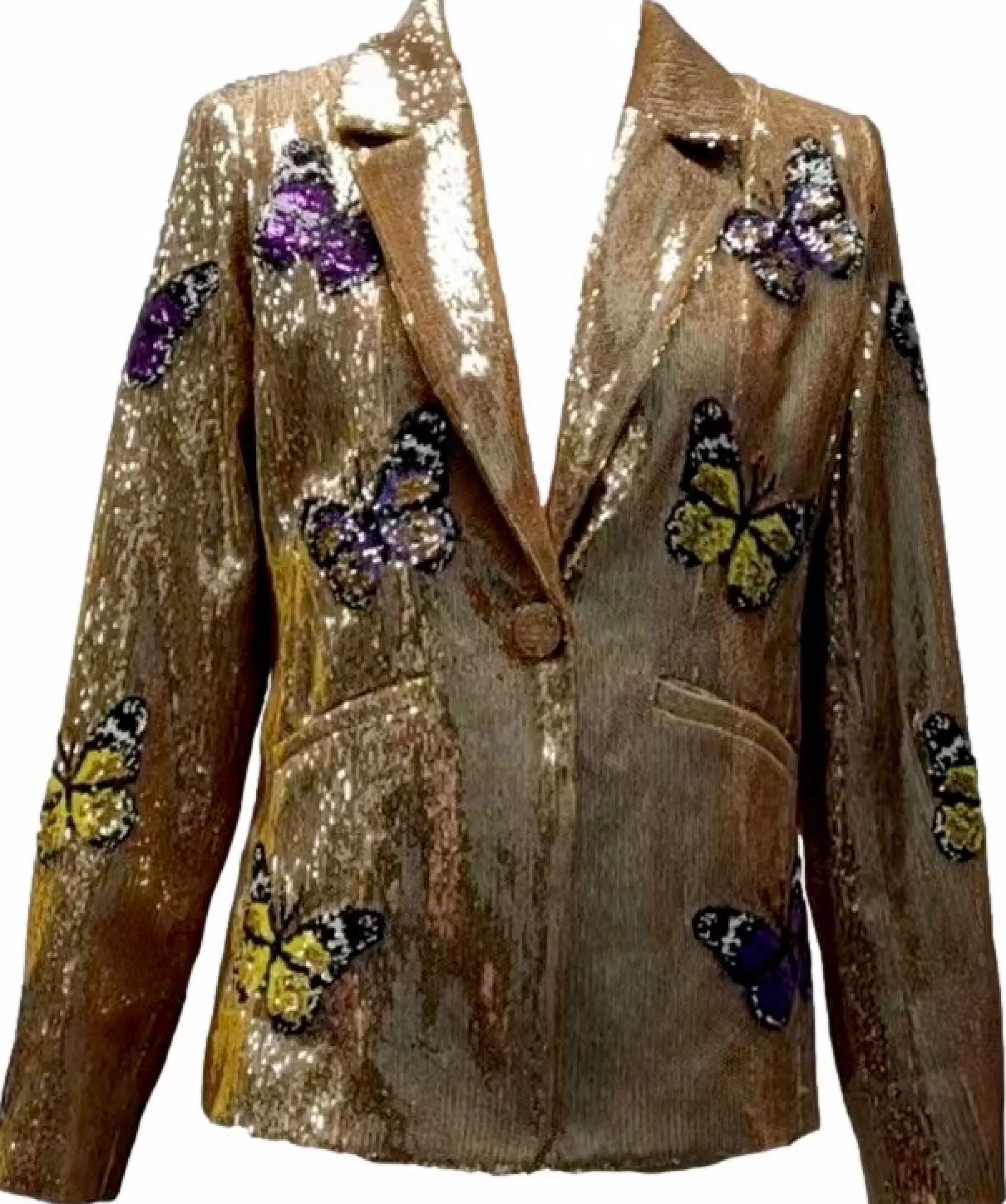 Queen Of Sparkles Purple Sequin Butterfly Blazer