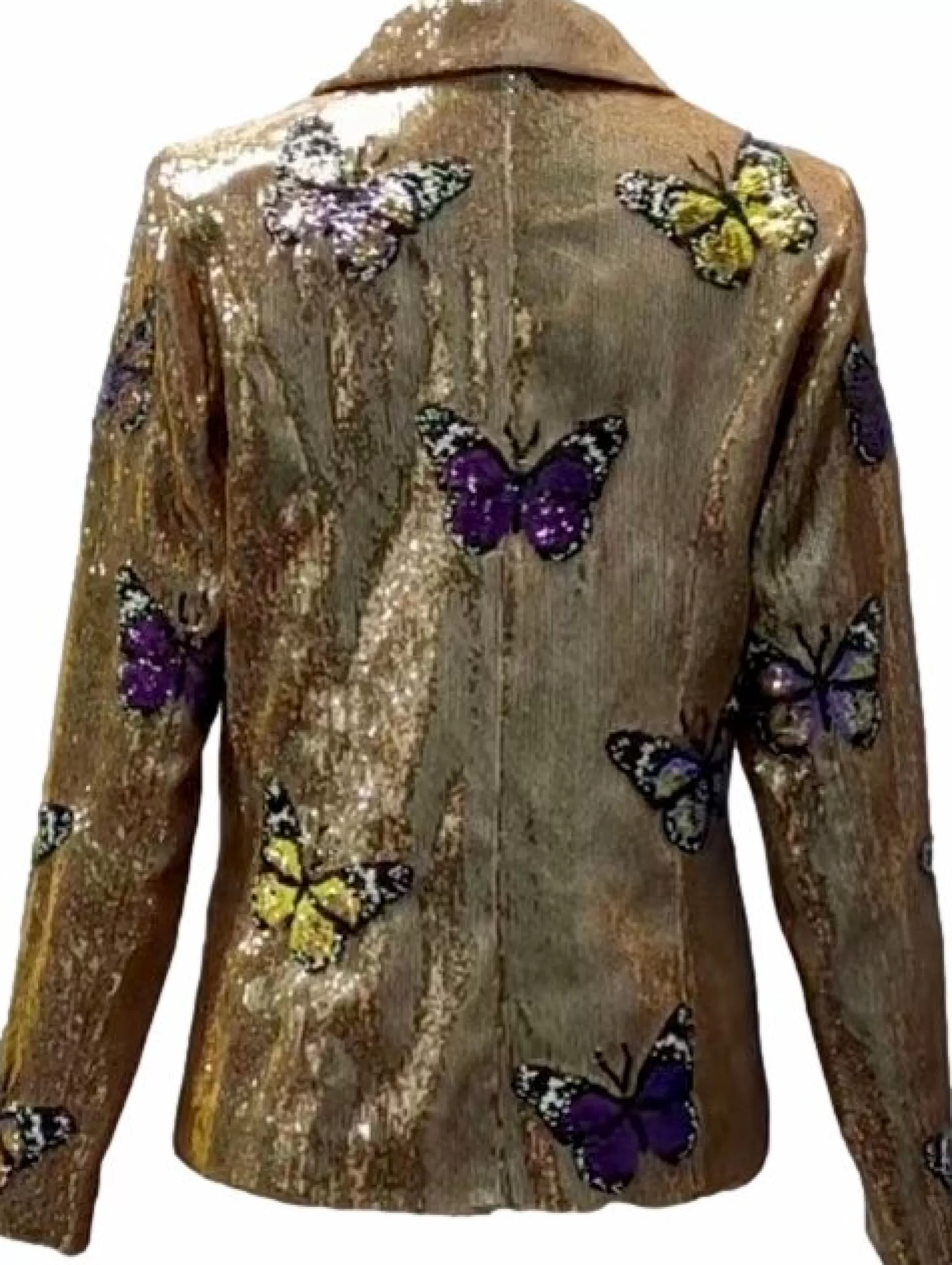 Queen Of Sparkles Purple Sequin Butterfly Blazer