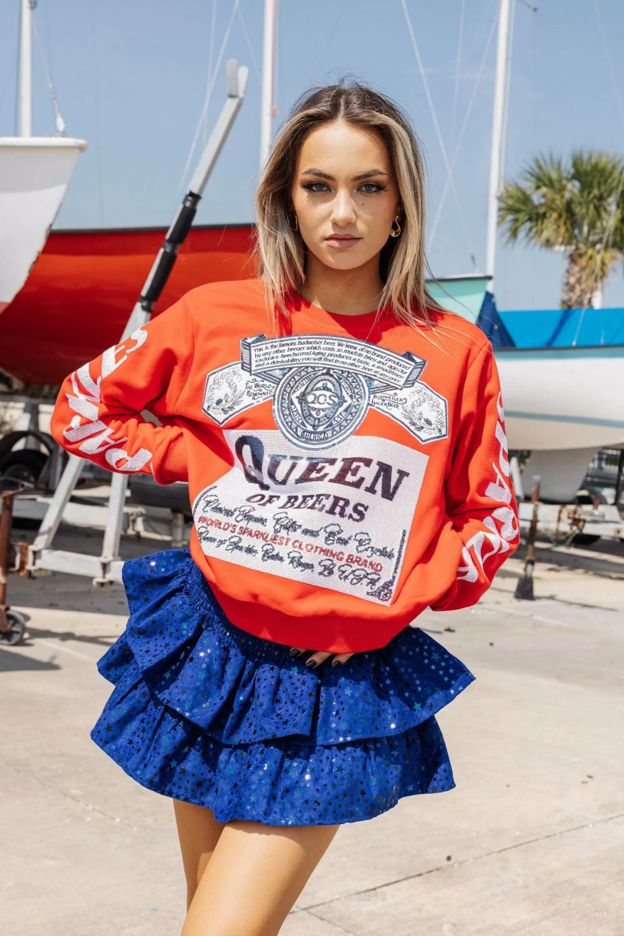 Queen Of Sparkles Queen Of Beers Sweatshirt