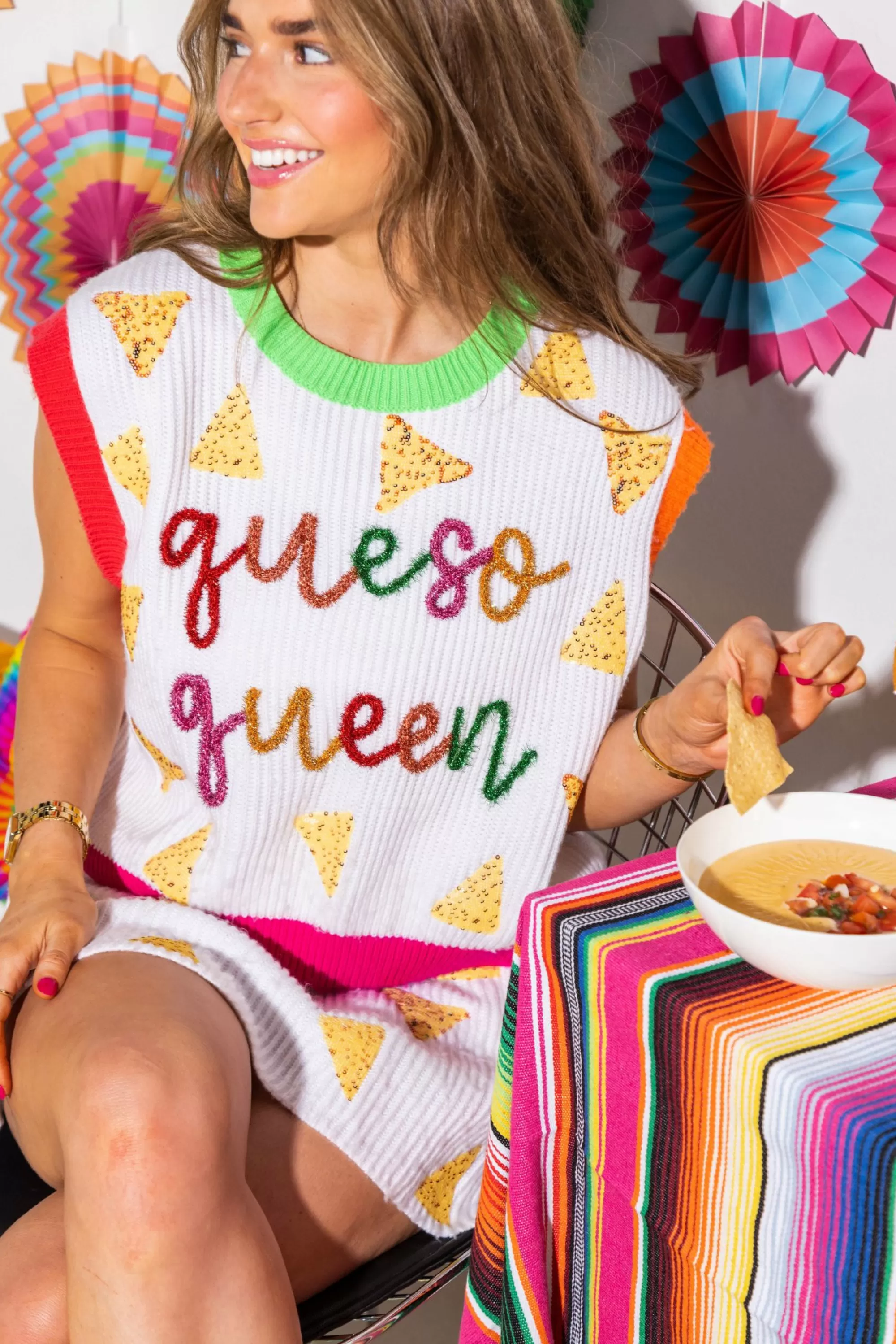 Queen Of Sparkles Queso Queen Sweater Vest