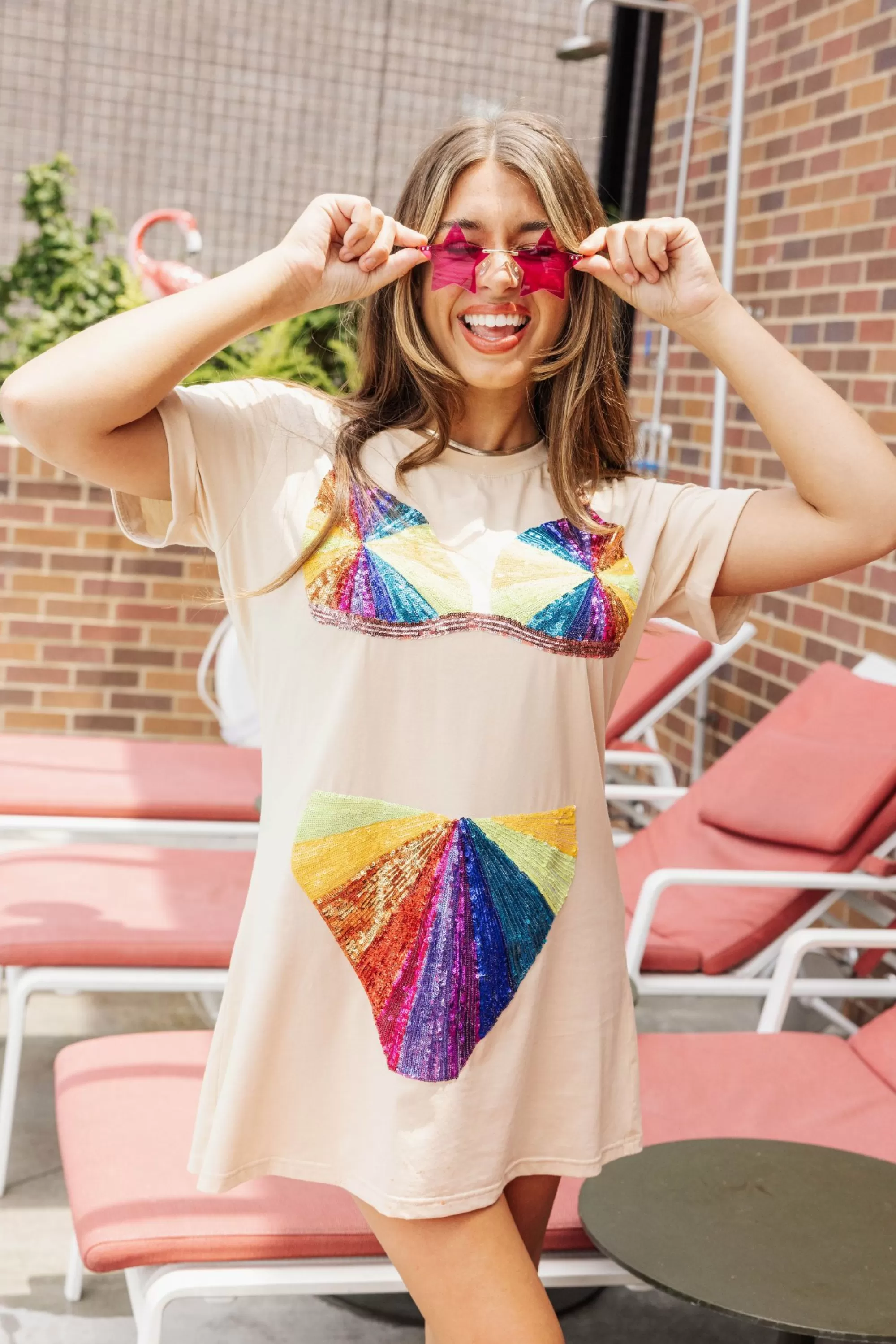 Queen Of Sparkles Rainbow Burst Bikini Coverup