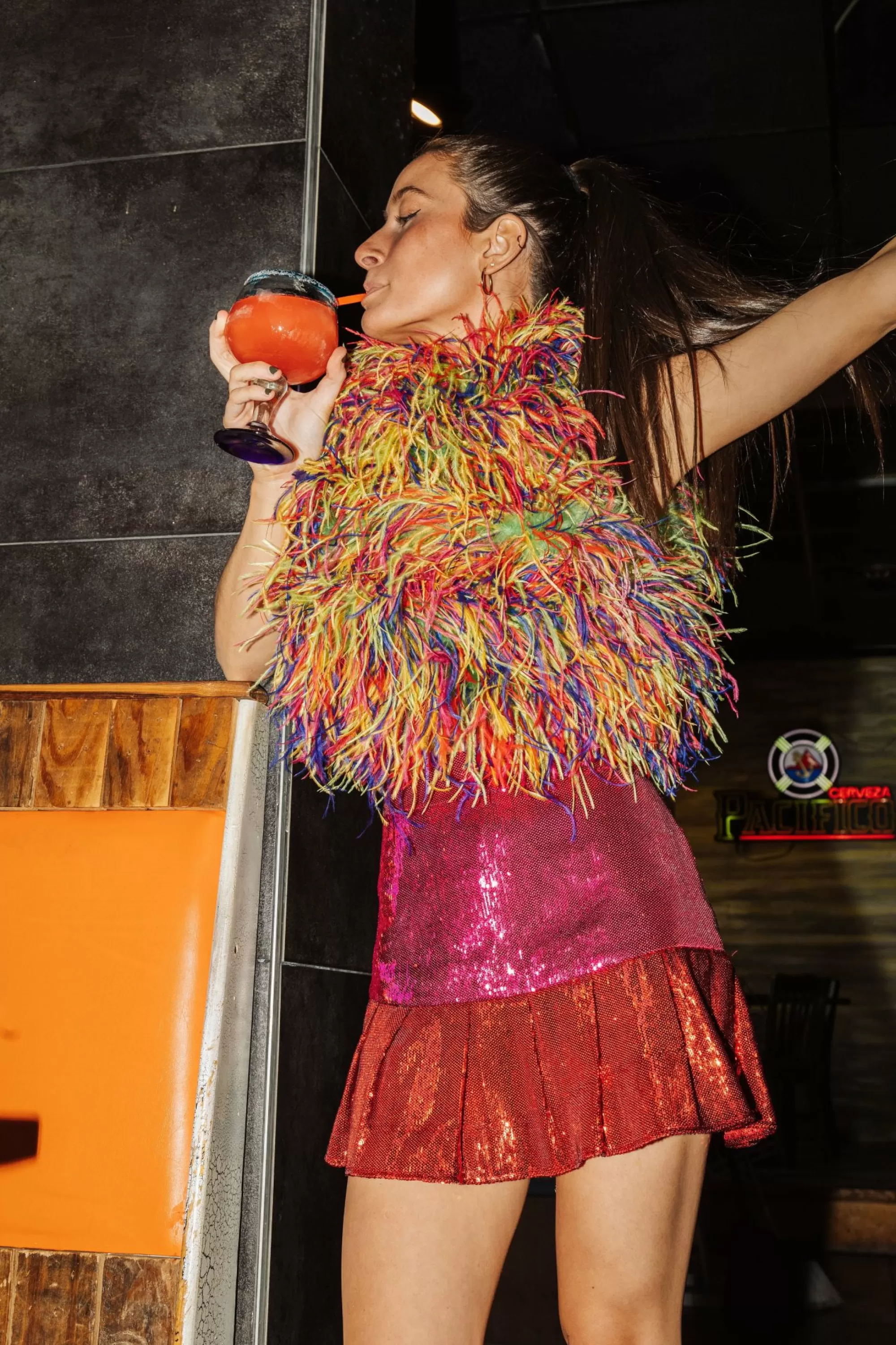 Queen Of Sparkles Rainbow Feather Tank