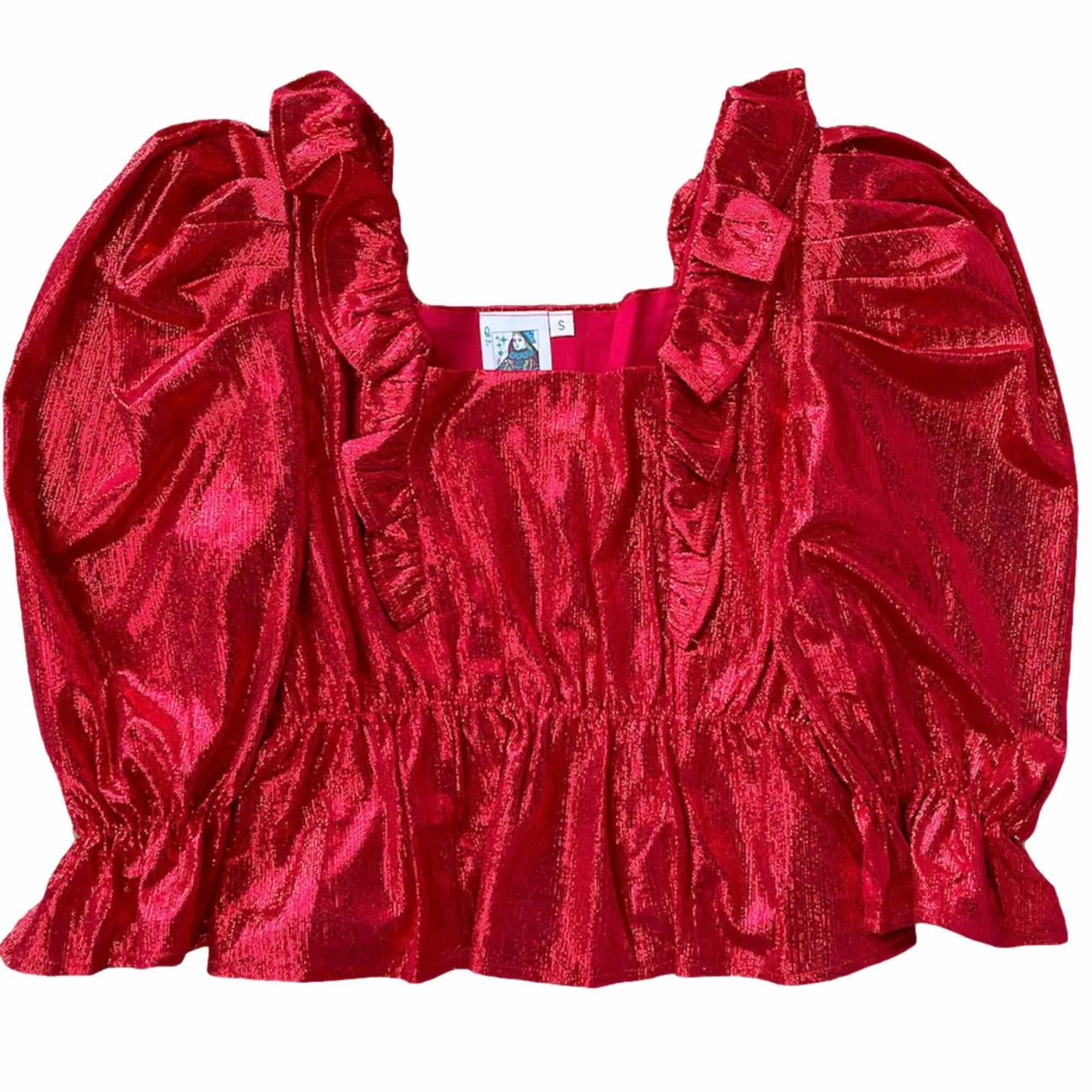 Queen Of Sparkles Red Red Ruffle Top