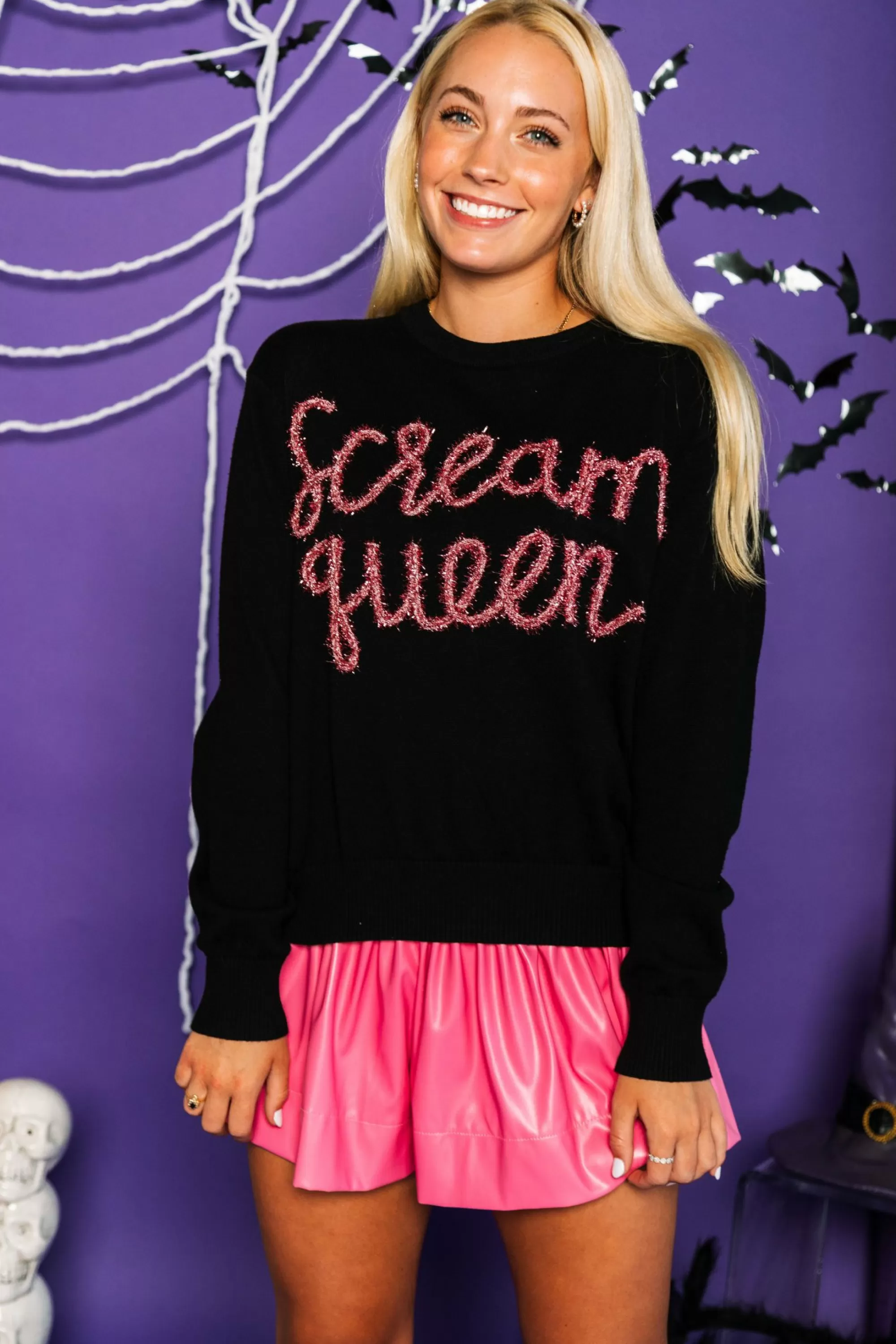 Queen Of Sparkles Scream Queen Sweater