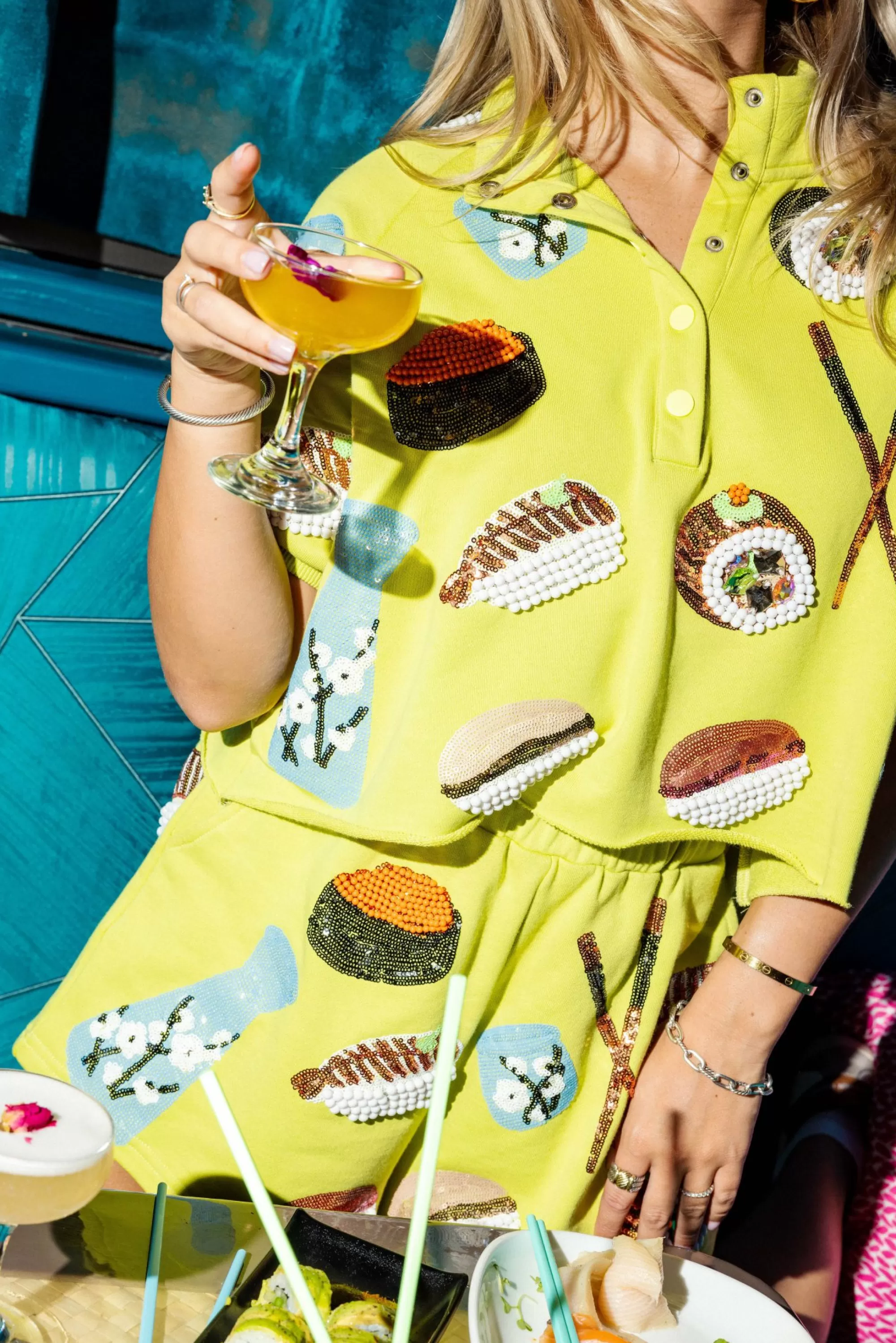 Queen Of Sparkles Sushi Button Up Top