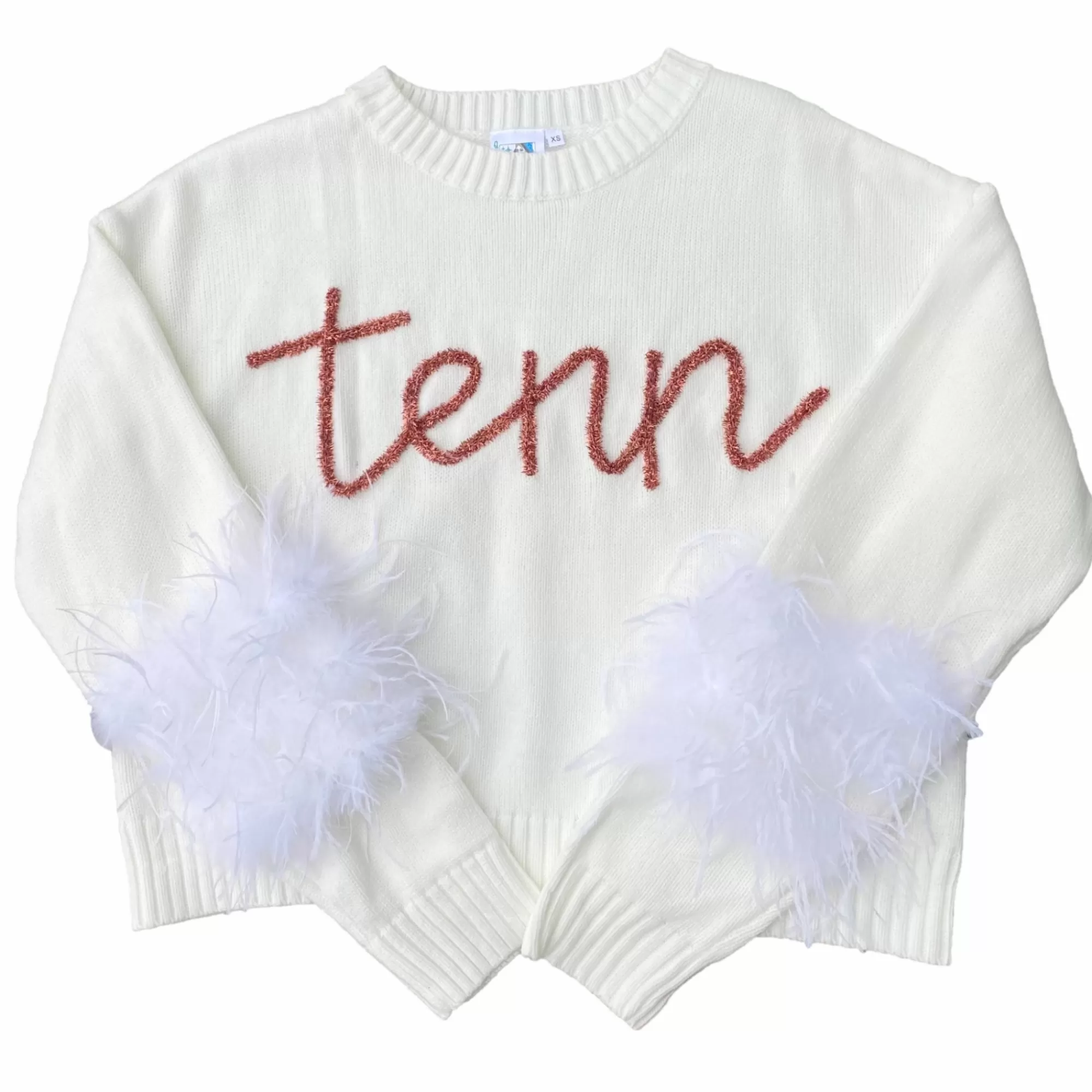 Queen Of Sparkles Tenn Feather Sleeve Sweater