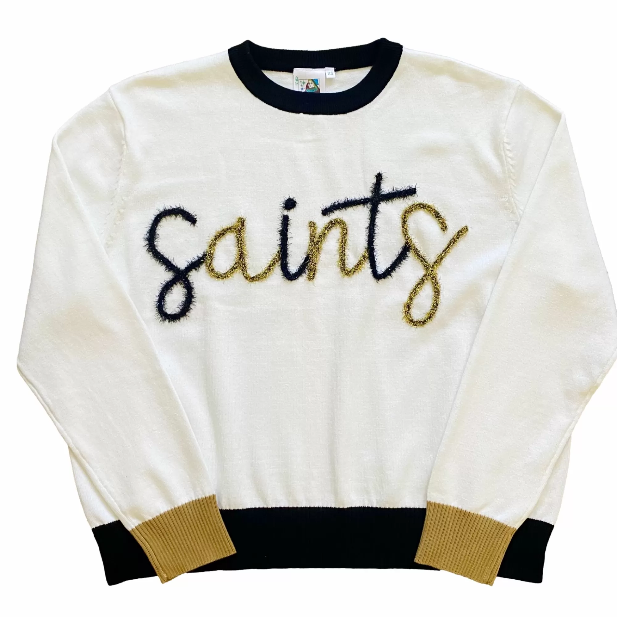 Queen Of Sparkles White "Saints" Ls Sweater