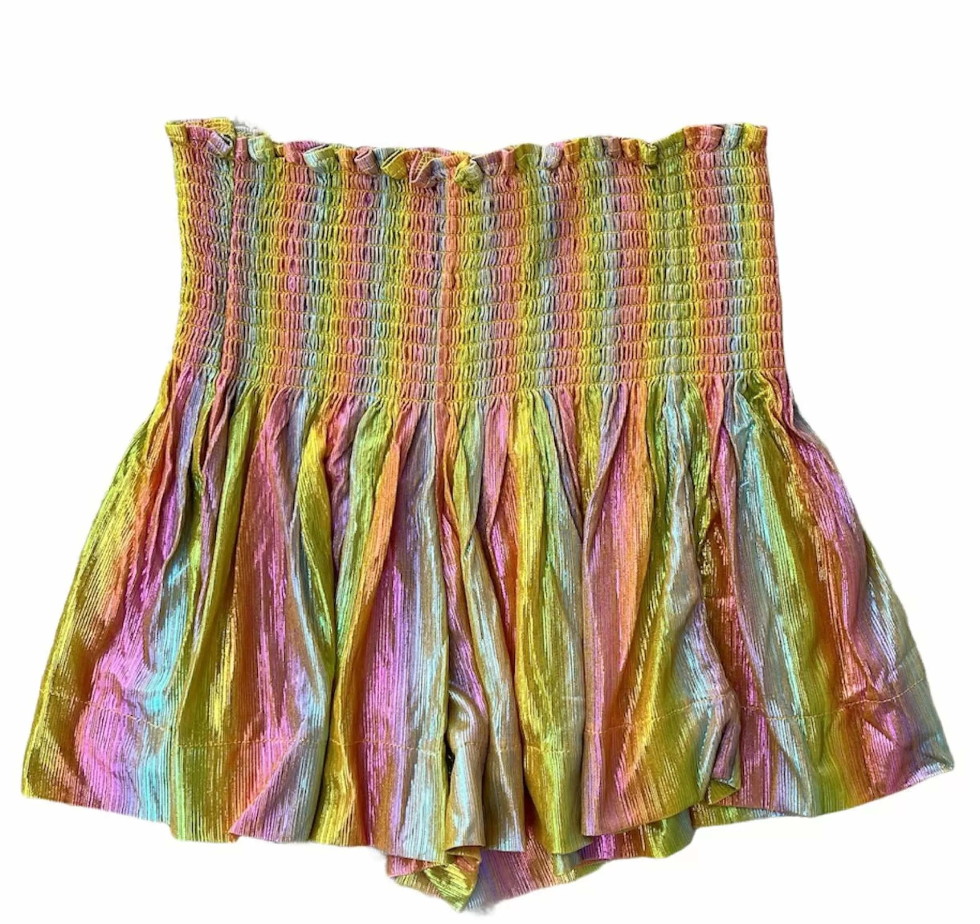 Queen Of Sparkles Yellow Rainbow Swing Shorts